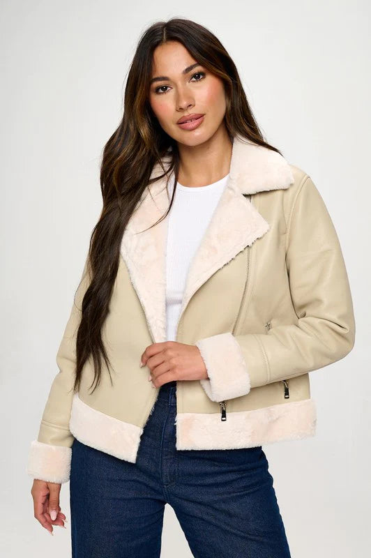 Unleash Your Boldness: Embrace Winter with Beubechic's Faux Leather Biker Coat for Women