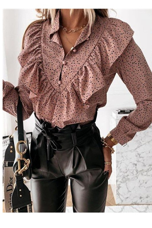 Pink Ruffle Shirt