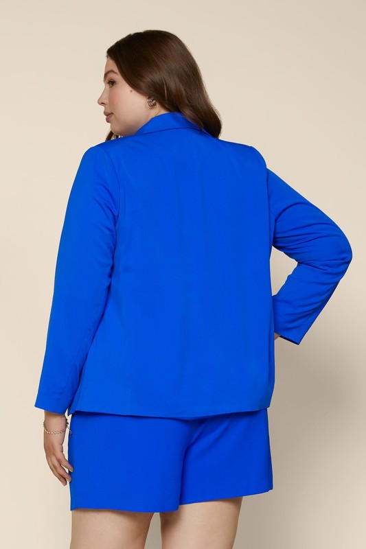 Plus Size Welt Pocket Blazer