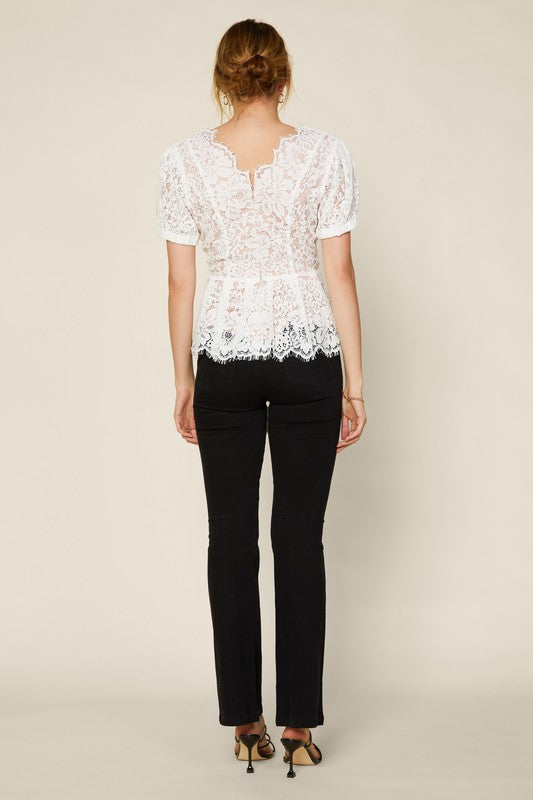 Lace Trim Blouse