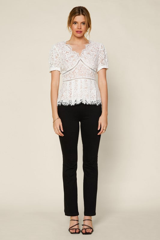 Lace Trim Blouse