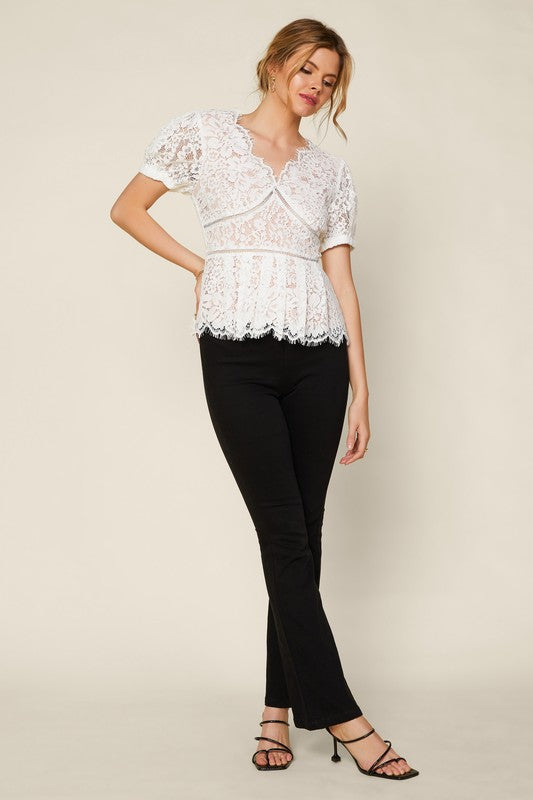 Lace Trim Blouse