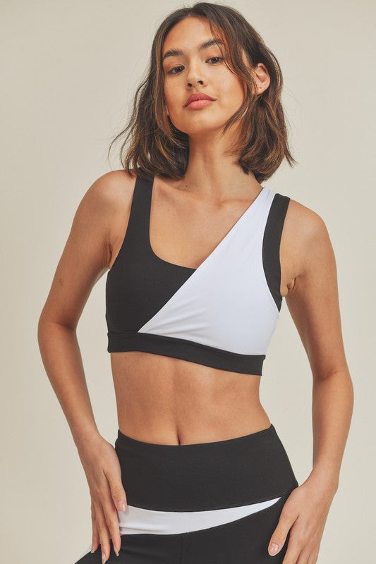 Color Block Criss Cross Sports Bra Set