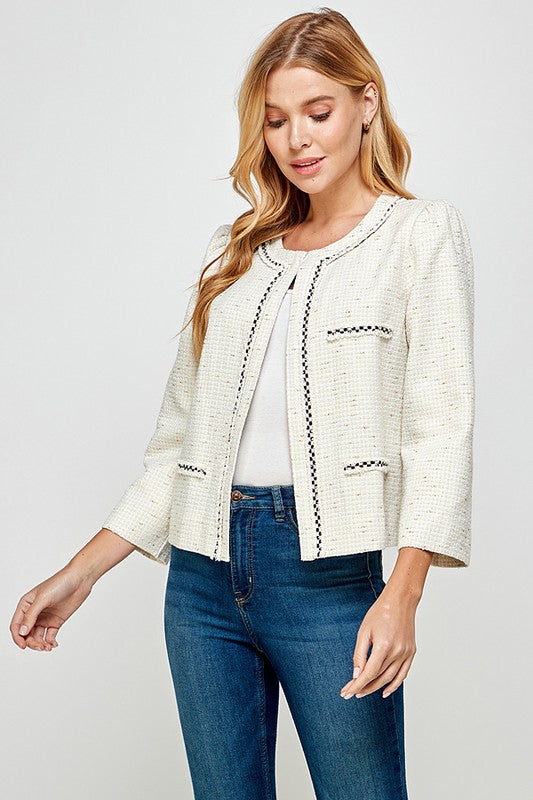 Trimmed Tweed Jacket