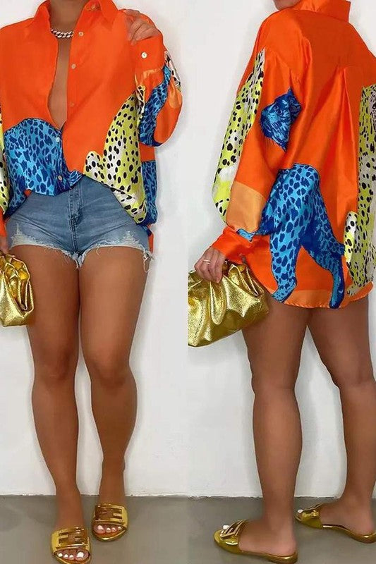 Leopard Print Button Shirt