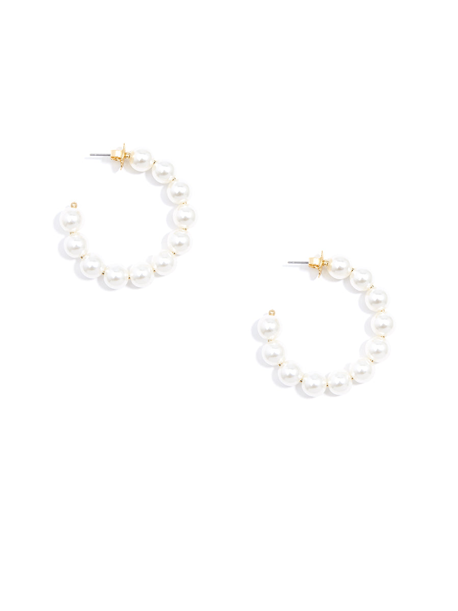 Classic Pearl Hoop Earring