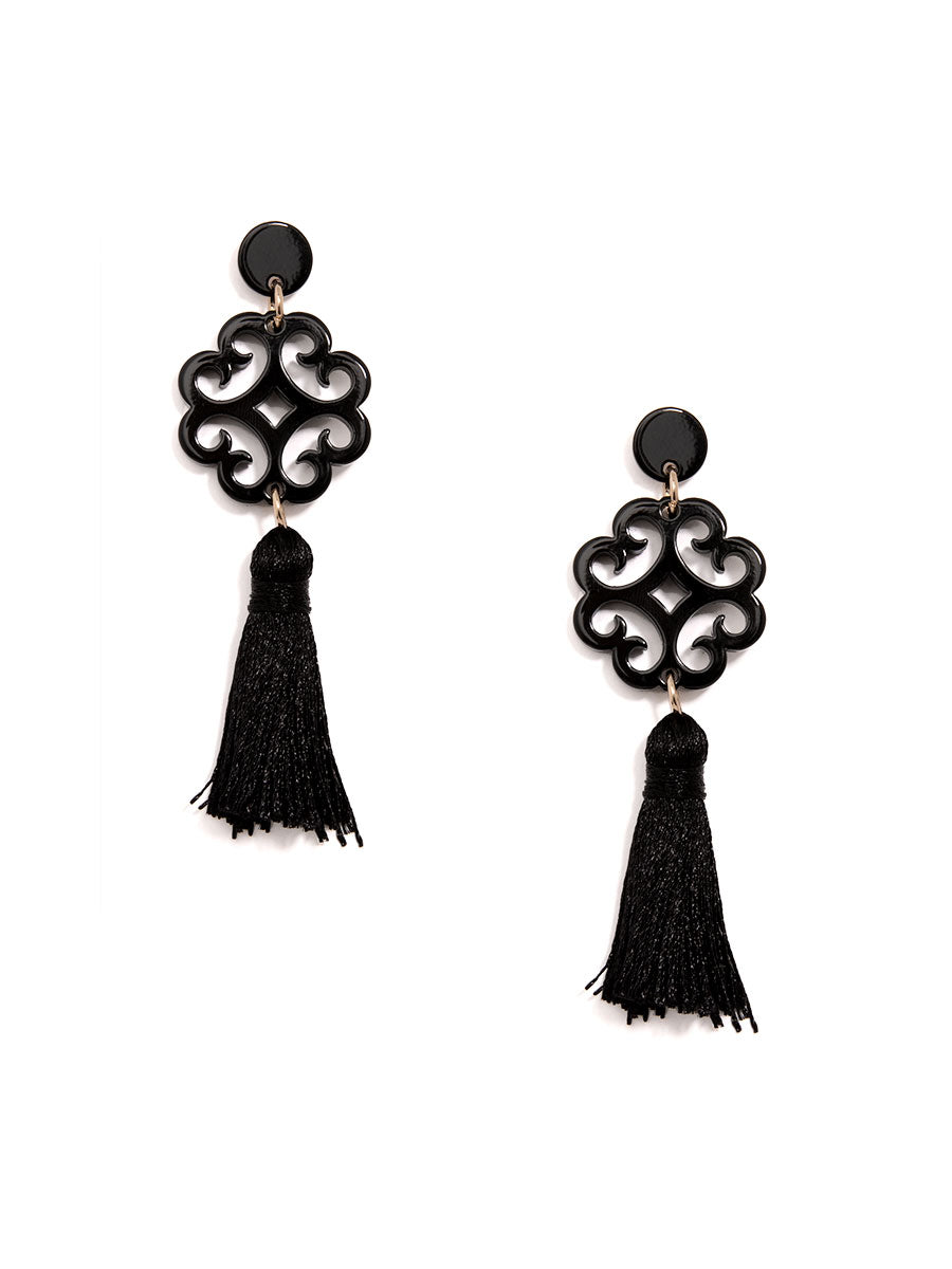 Circular Wave Tassel Drop Earring