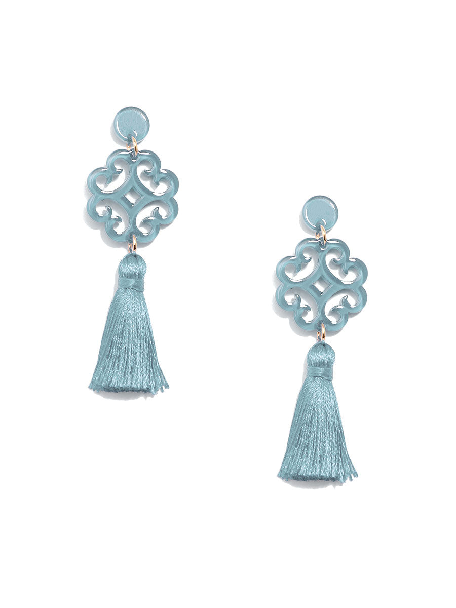 Circular Wave Tassel Drop Earring