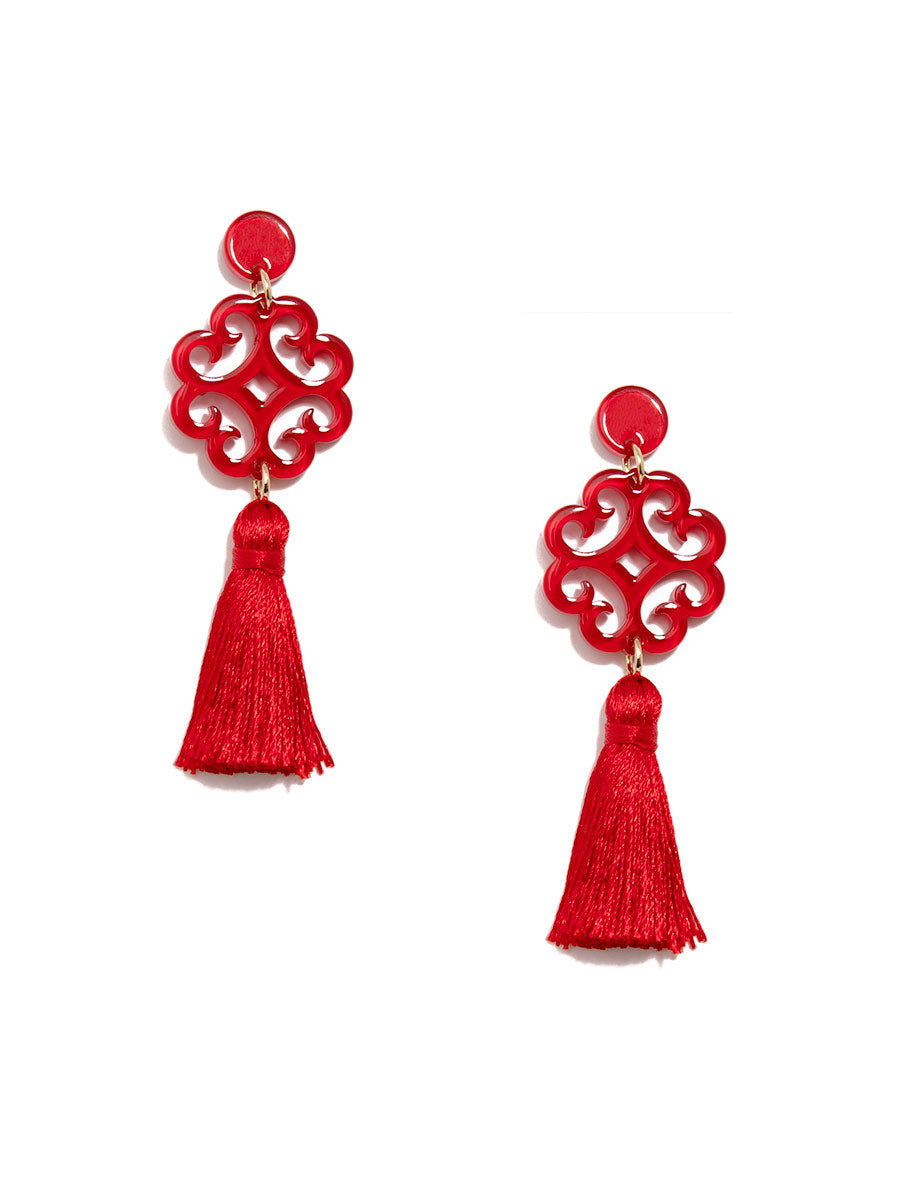 Circular Wave Tassel Drop Earring