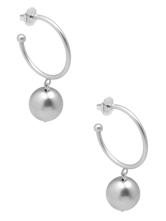 Matte Bead Hoop Earring