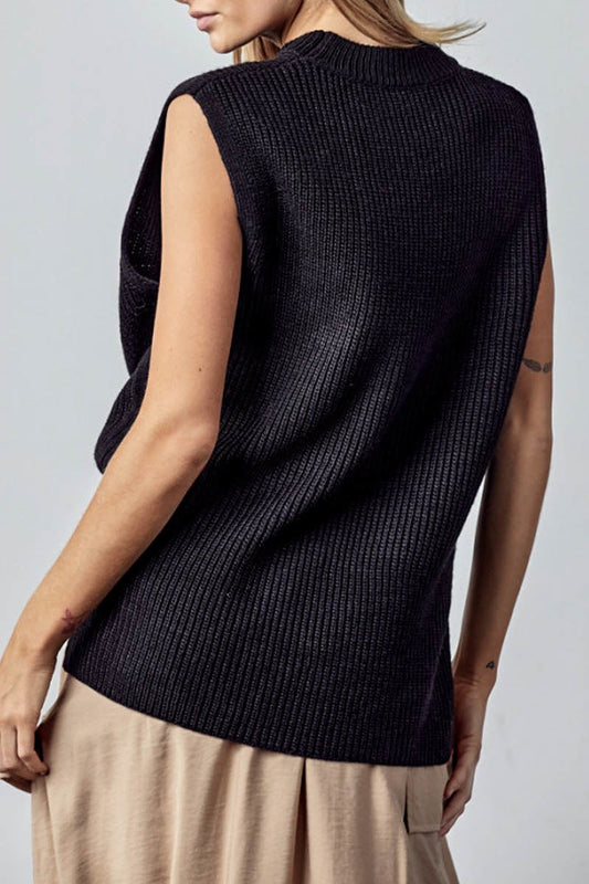 Mock Neck Knit Vest