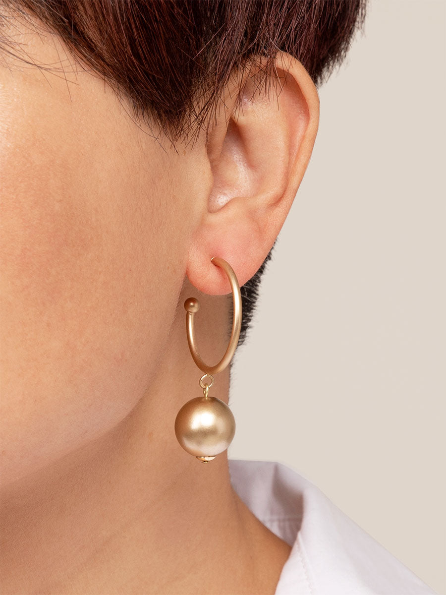 Matte Bead Hoop Earring