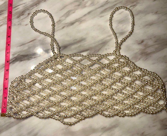 Pearl Beaded Cover Up Top