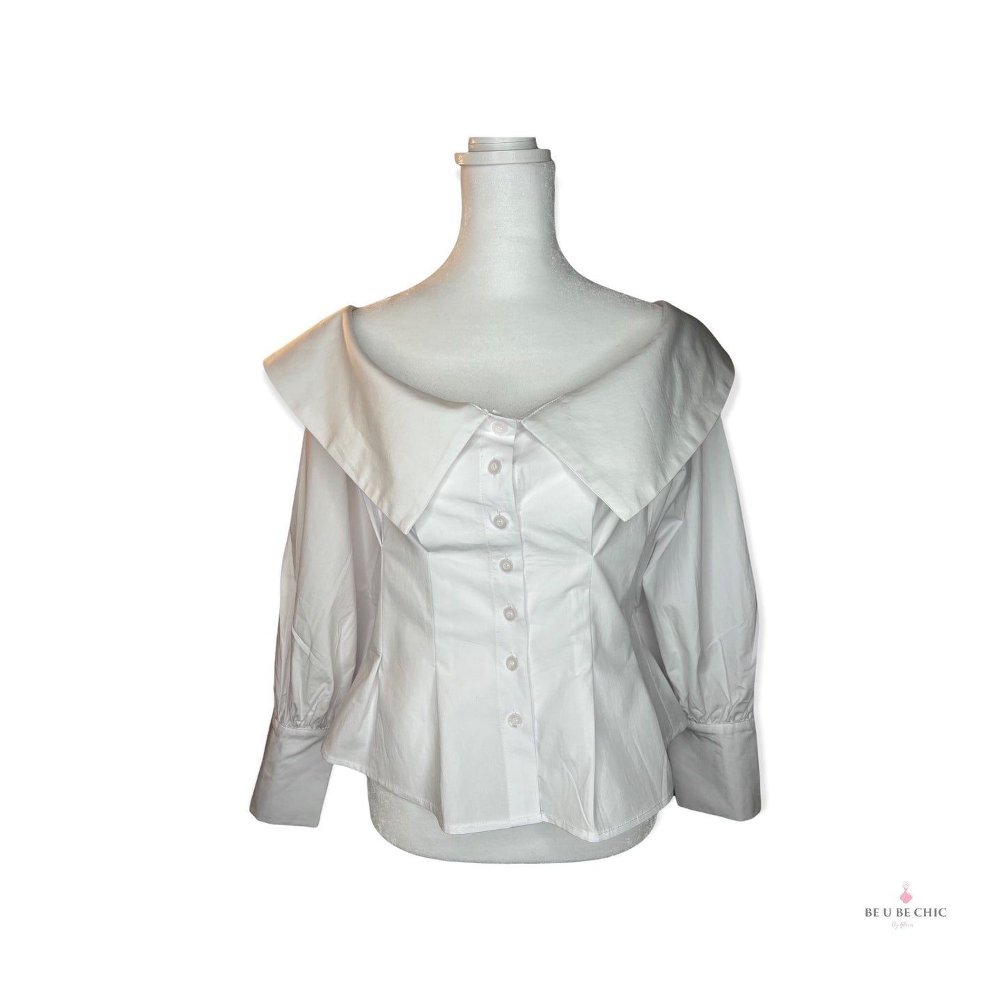 Off Shoulder Button Down Top