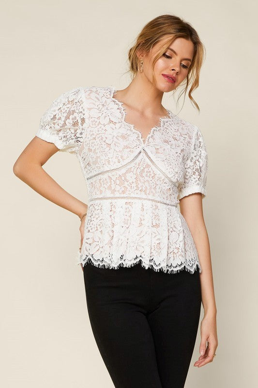 Embrace Elegance: The Allure of the Lace Trim Blouse from BeubeChic.com