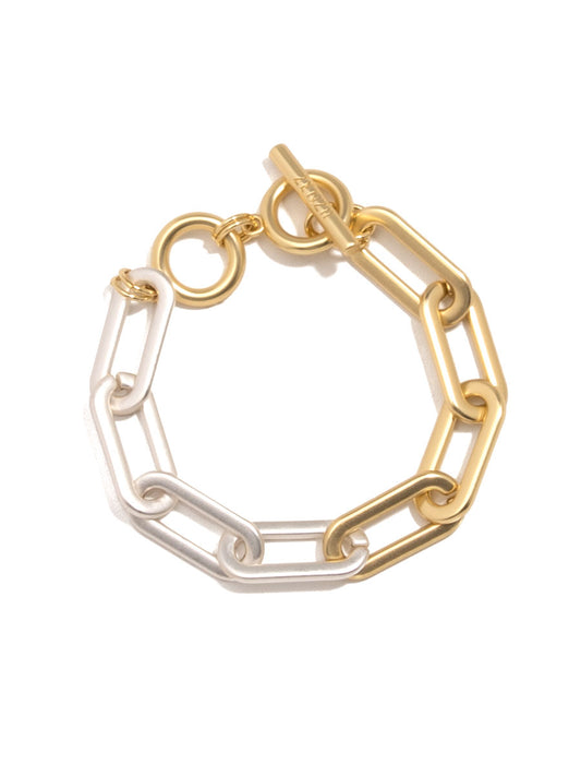 Two-Tone Cable Link Bracelet